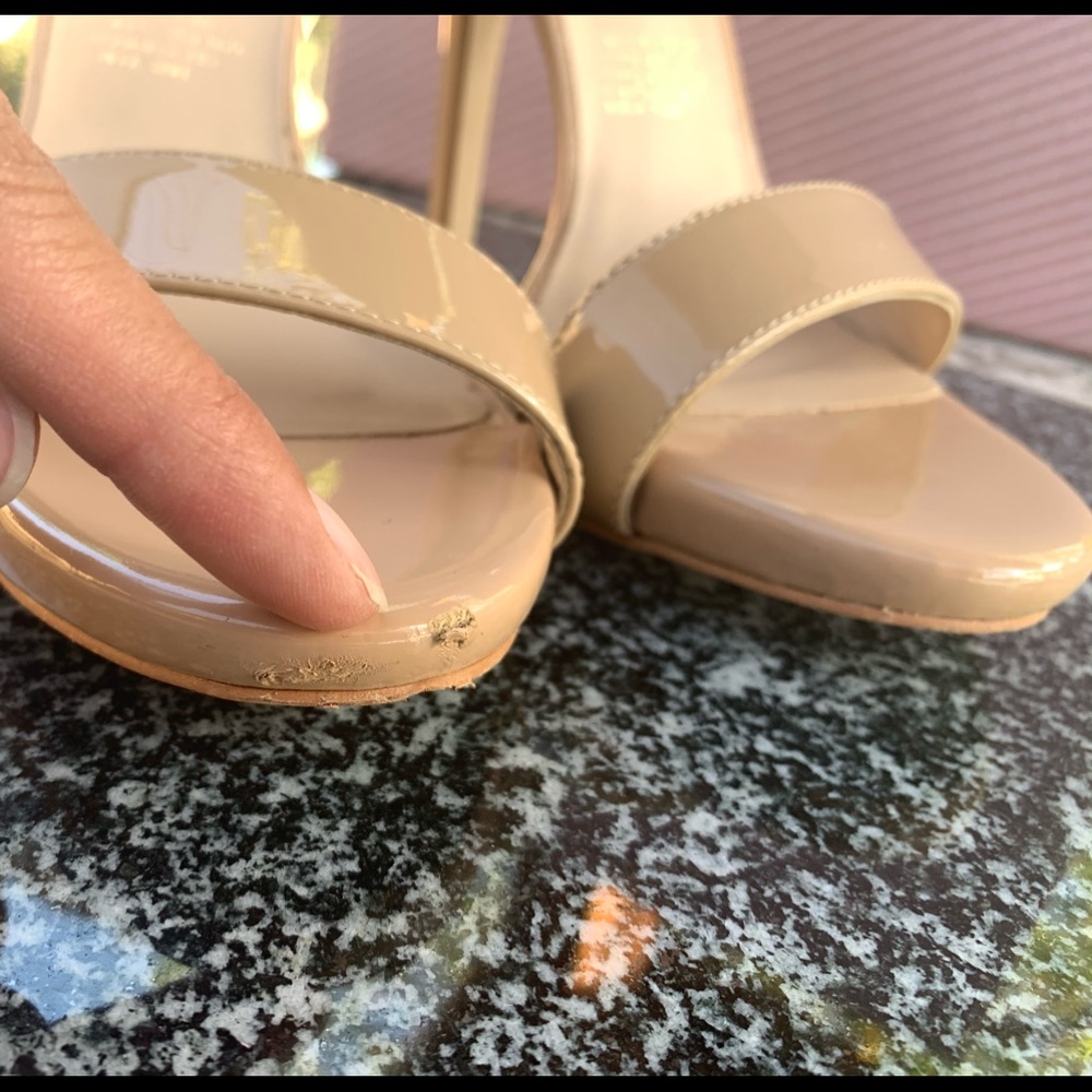 Leather Nude ankle strap heels size 8 - Picture 10 of 15